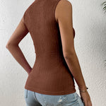 Zeagoo High Neck Tank Top Casual Ribbed Knit Shirts