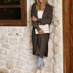 Zeagoo Women's 2023 Fall Winter Oversized Cardigan Long Sleeve Split Open Front Sweater Chunky Knit Long Duster