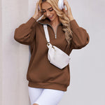 Zeagoo Women Sweatshirts Quarter Zip Stand Collar Pullovers Fleece Workout Hoodies Y2K Clothes