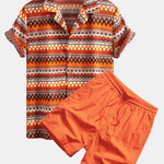 Geometric Cuban Shirt & Swim Shorts