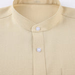 Long Sleeve Textured Stand Collar Shirt
