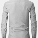 Long Sleeve Textured Stand Collar Shirt