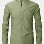 Long Sleeve Textured Stand Collar Shirt