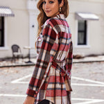 Zeagoo Plaid Shacket Jacket Button Down Trench Coats