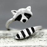Vintage Raccoon Ring Adjustable Silver