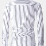 Long Sleeve Stripe Pocket Button Up Shirt