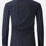 Long Sleeve Stripe Pocket Button Up Shirt