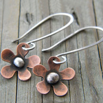 Vintage Flower Earrings in Silver