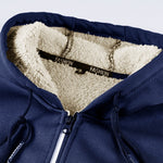 Teddy Lined Zipper Pocket Hoodie