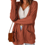 Zeagoo Women's 2023 Fall Winter Cardigan Sweaters Long Sleeve Open Front Cable Knit Outwear Coat with Pockets