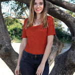 Zeagoo Short Sleeve Square Neck Slim Fitted Tops