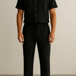 Men’s Summer White Striped Two-Piece Set
