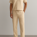Men’s Summer White Striped Two-Piece Set