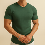 Men's Slim Fit V-Neck Sports T-Shirt