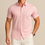 Men's Business Casual Solid Color Short Sleeve Shirt
