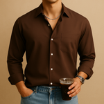 Cocoa Luxe Button-Down Shirt