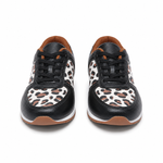 Leopard Print Leather Sneakers