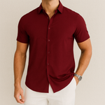 Men's Business Casual Solid Color Short Sleeve Shirt