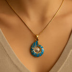 Seashell Pearl Pendant Necklace