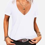 Zeagoo T-Shirt Women's Short Sleeve Deep V Neck Top (DE Only)