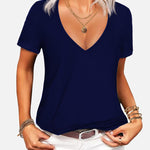 Zeagoo T-Shirt Women's Short Sleeve Deep V Neck Top (DE Only)