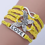 Vintage Love Butterfly Leather Bracelet