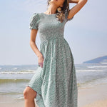 Zeagoo Women's Boho Floral Print Vintage Maxi Dress