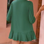 Zeagoo Women's 3/4 Sleeve Draped Ruffles Cardigan