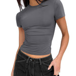 Zeagoo Short Sleeve Stretchy Bodycon Basic Tee Tops