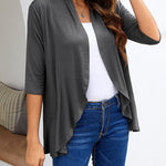 Zeagoo Women's 3/4 Sleeve Draped Ruffles Cardigan