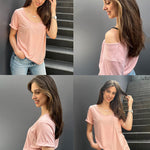 Zeagoo Women's Chest Pocket T Shirt Blouses Tops