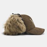 Plush Earmuff Corduroy Baseball Cap