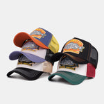 Vintage Fishing Embroidery Mesh Baseball Cap