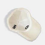 Embroidered R Decoration Plush Warm Baseball Cap