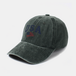 USA Flag Print Washed Baseball Cap