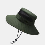 Summer Mesh Breathable Outdoor Mountaineering Big Brim Bucket Hat