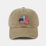Patriotic USA Jet Flyover Print Washed Baseball Cap