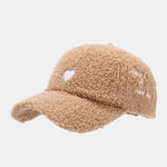 Stylish Plush Baseball Cap With Heart And Letter Embroidery