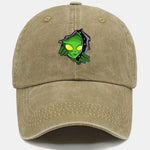 Vintage Alien Pattern Washed Baseball Cap