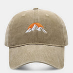 Mountain Sunset Embroidered Washed Distressed Baseball Cap