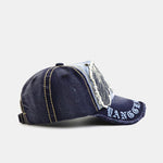 Slogan Embroidery Star Rivets Washed Baseball Cap