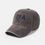 USA Flag Print Washed Baseball Cap