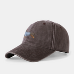 Dachshund Wearing Striped Sweater Print Washed Baseball Cap