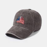 Patriotic USA Jet Flyover Print Washed Baseball Cap