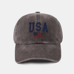 USA Flag Print Washed Baseball Cap