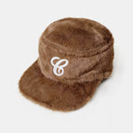 Unisex Vintage Plush Embroidered Letter Flat Brim Baseball Cap