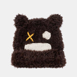 Fluffy Bear Ear Design Cute Beanie Hat Suitable For Autumn Winter