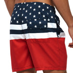 Stars And Stripes Print Swim Shorts