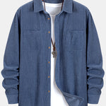 Long Sleeve Corduroy Pocket Button Up Shirt