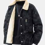 Teddy Lined Star Print Corduroy Jacket